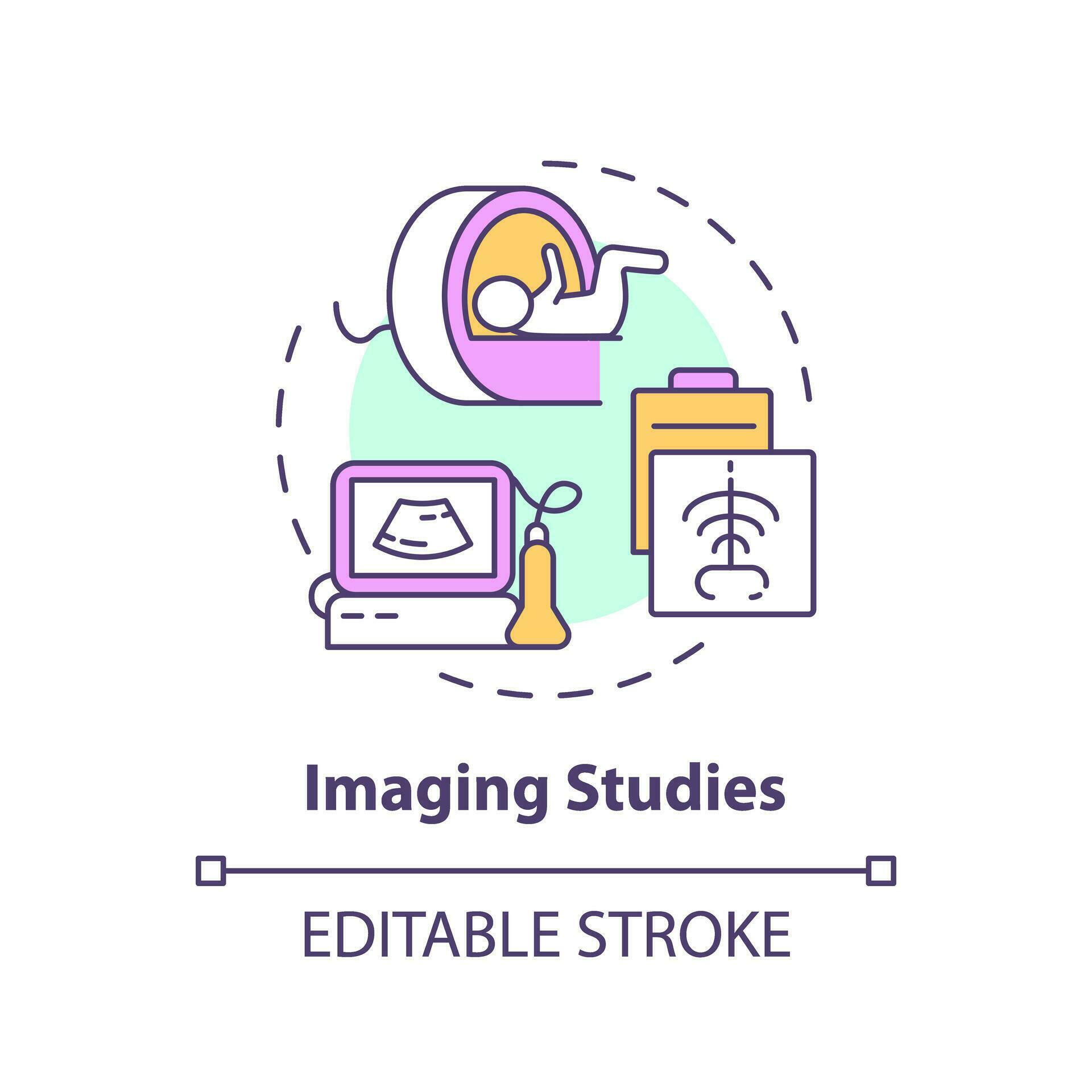 Imaging studies concept icon. X ray machine. Bone scan. Diagnostic