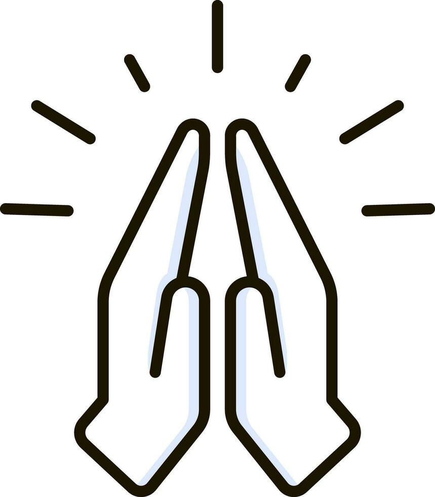 prayer namaste icon emoji sticker vector