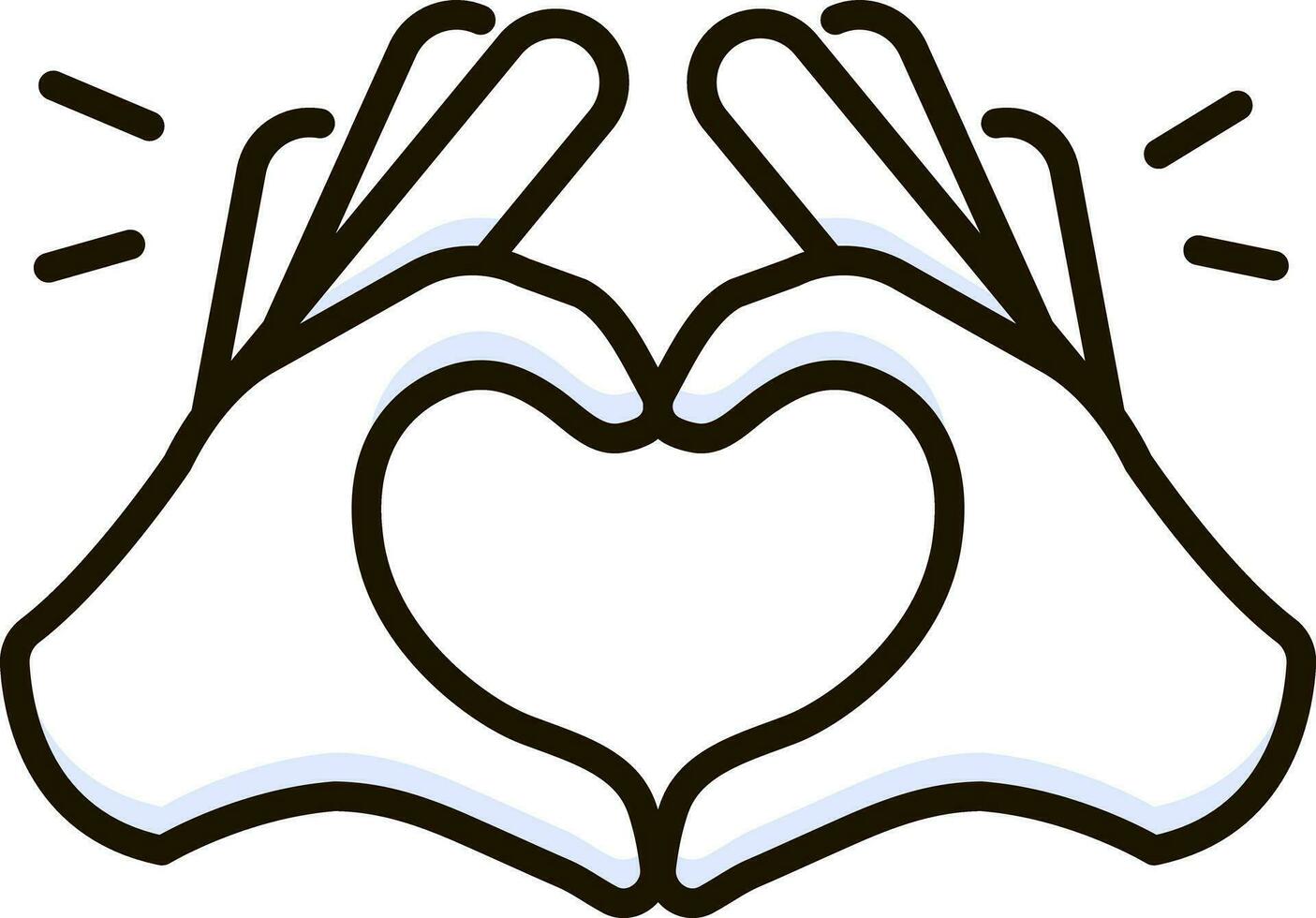 Heart hands icon emoji sticker vector