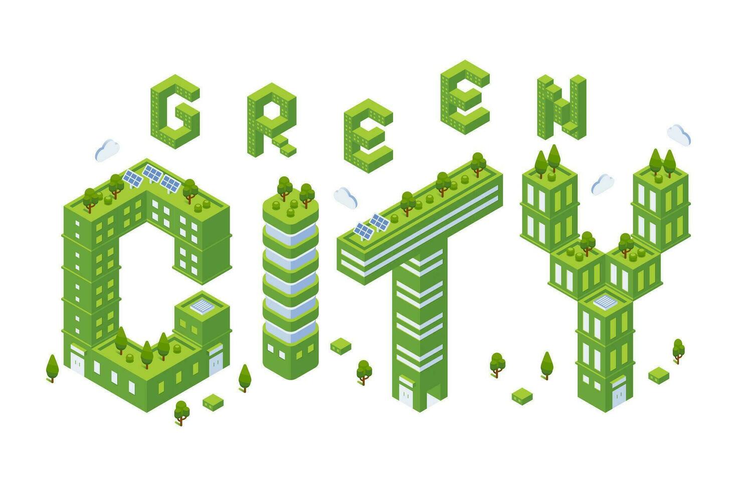 verde ciudad concepto ilustración vector