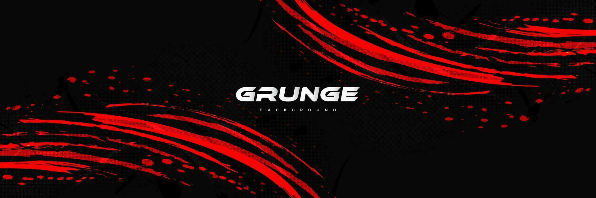 Abstract Red and Black Brush Background with Halftone Effect. Brush Stroke Illustration for Banner, Poster, or Sports Background. Scratch and Texture Elements For Design vector