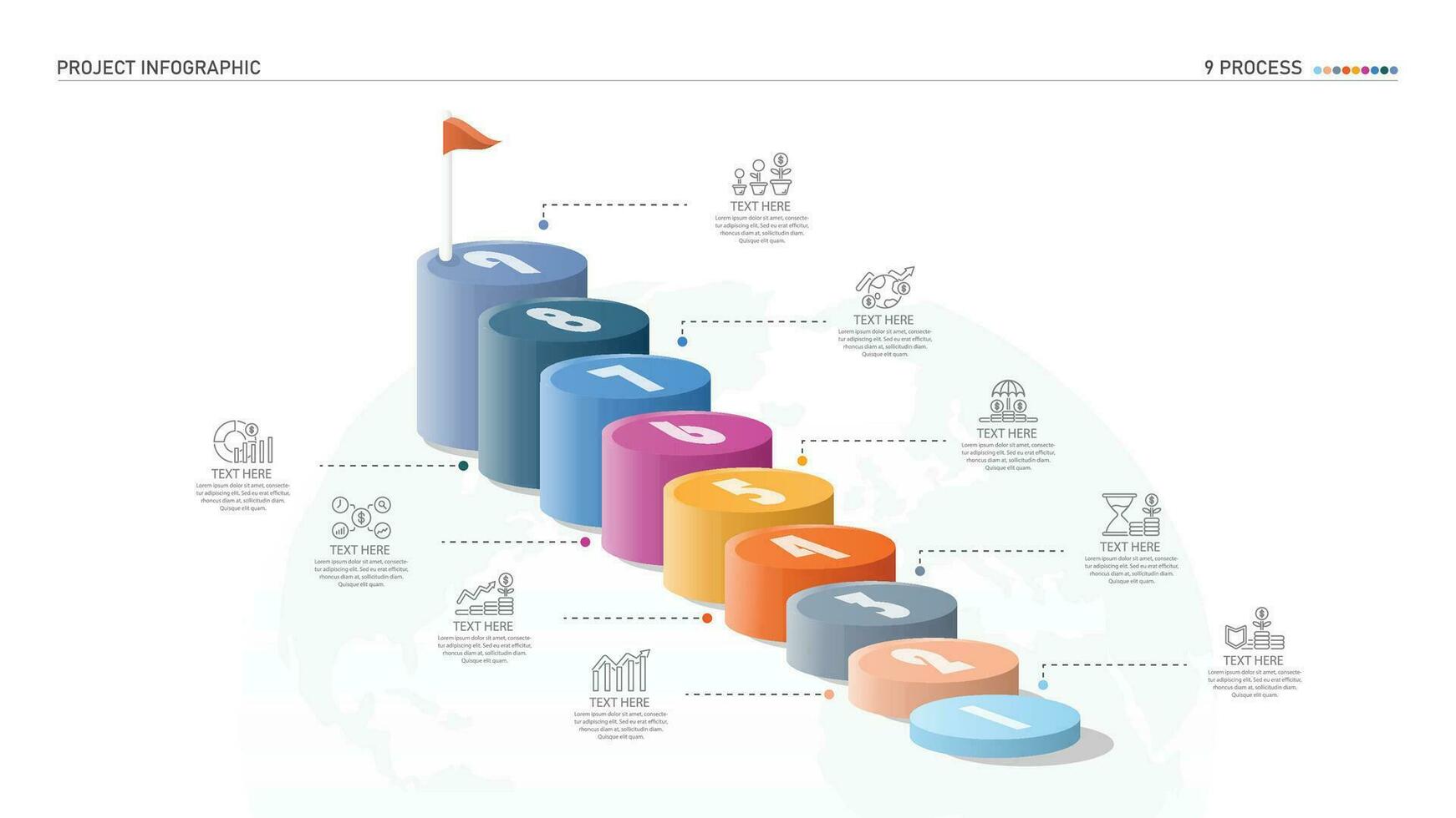 Bar chart circle 3d and icons for your Business reports and financial data presentation. vector