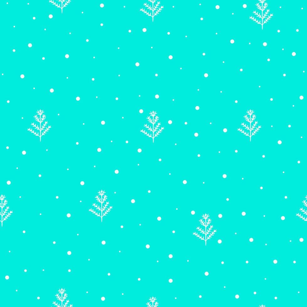 Winter forest scandinavian seamless pattern.Christmas tree and snow simple hand drawn illustration for holiday decor,home interior,packaging design,wrapping paper, New year decor vector