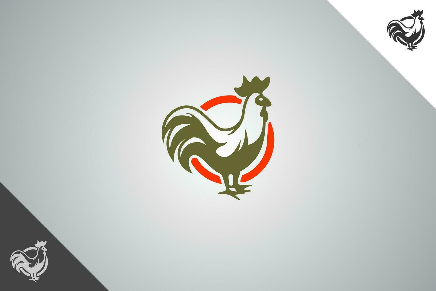 Chicken logo. Minimal and modern logotype. Perfect logo for business related to agriculture industry, wheat farm, farm field, natural harvest, breeder. Isolated background. Vector eps 10.