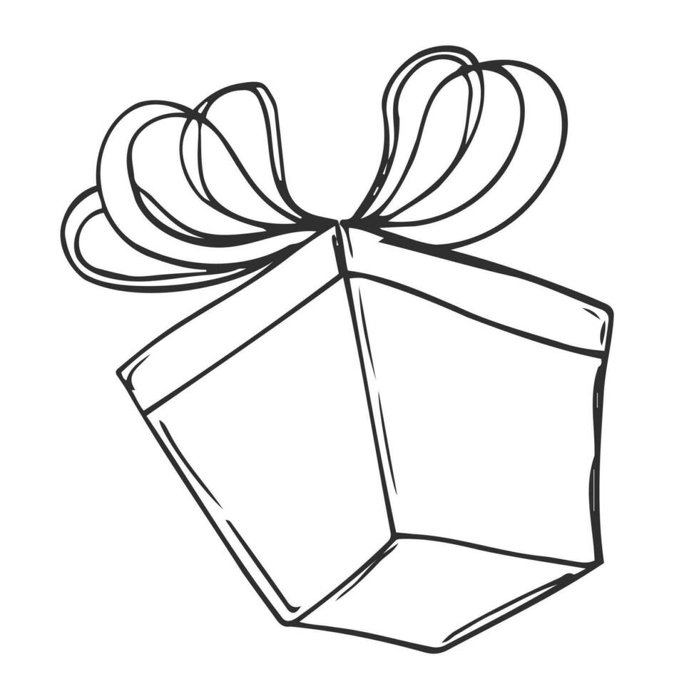 doodle box icon illustration with hand drawn style vector isolated