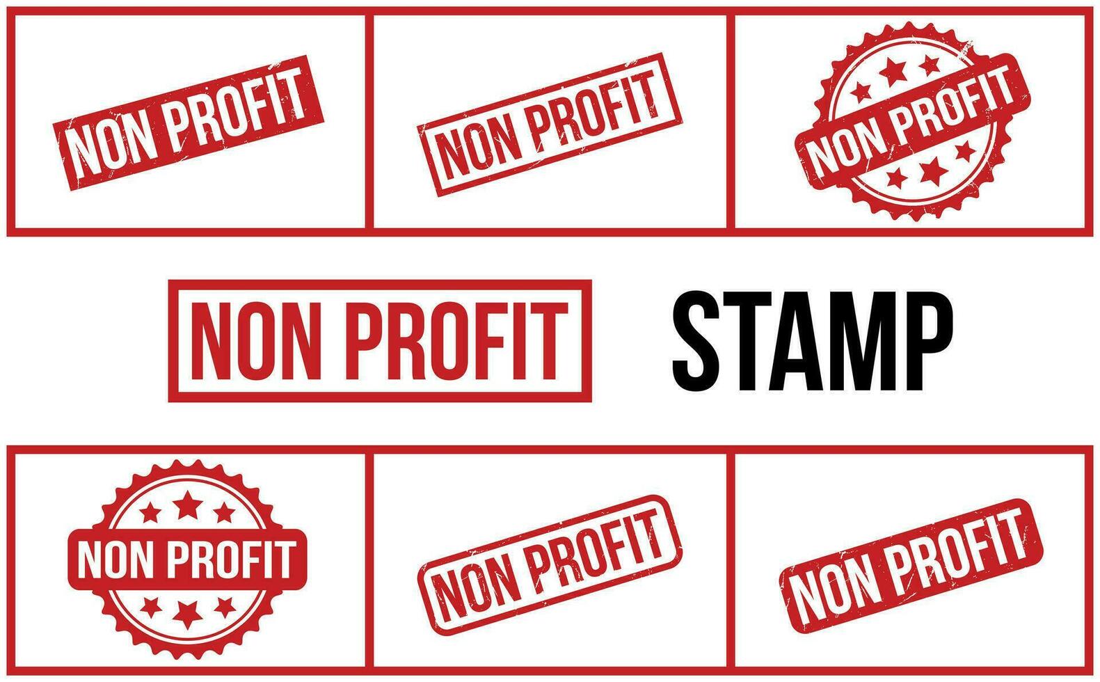 Non Profit Rubber Stamp Set Vector