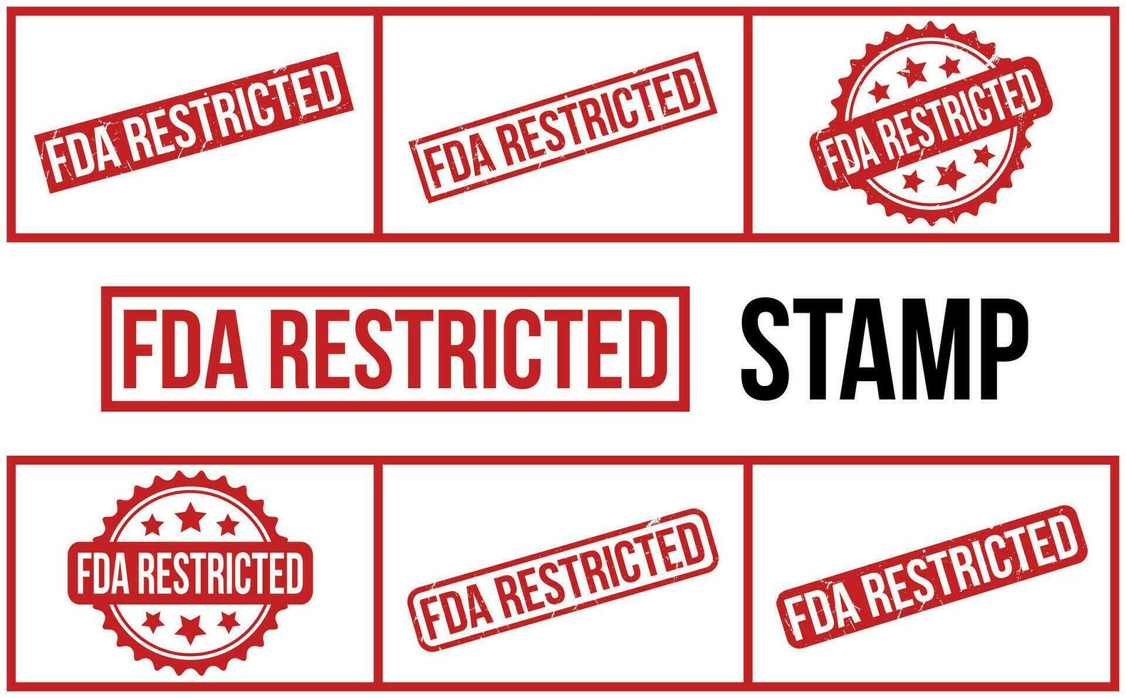 FDA Restricted Rubber Stamp Set Vector