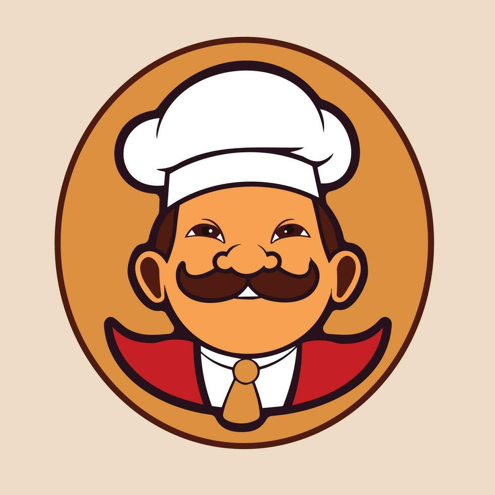 sonriente tío un dibujos animados de vector ilustración un cocinero tío en uniforme