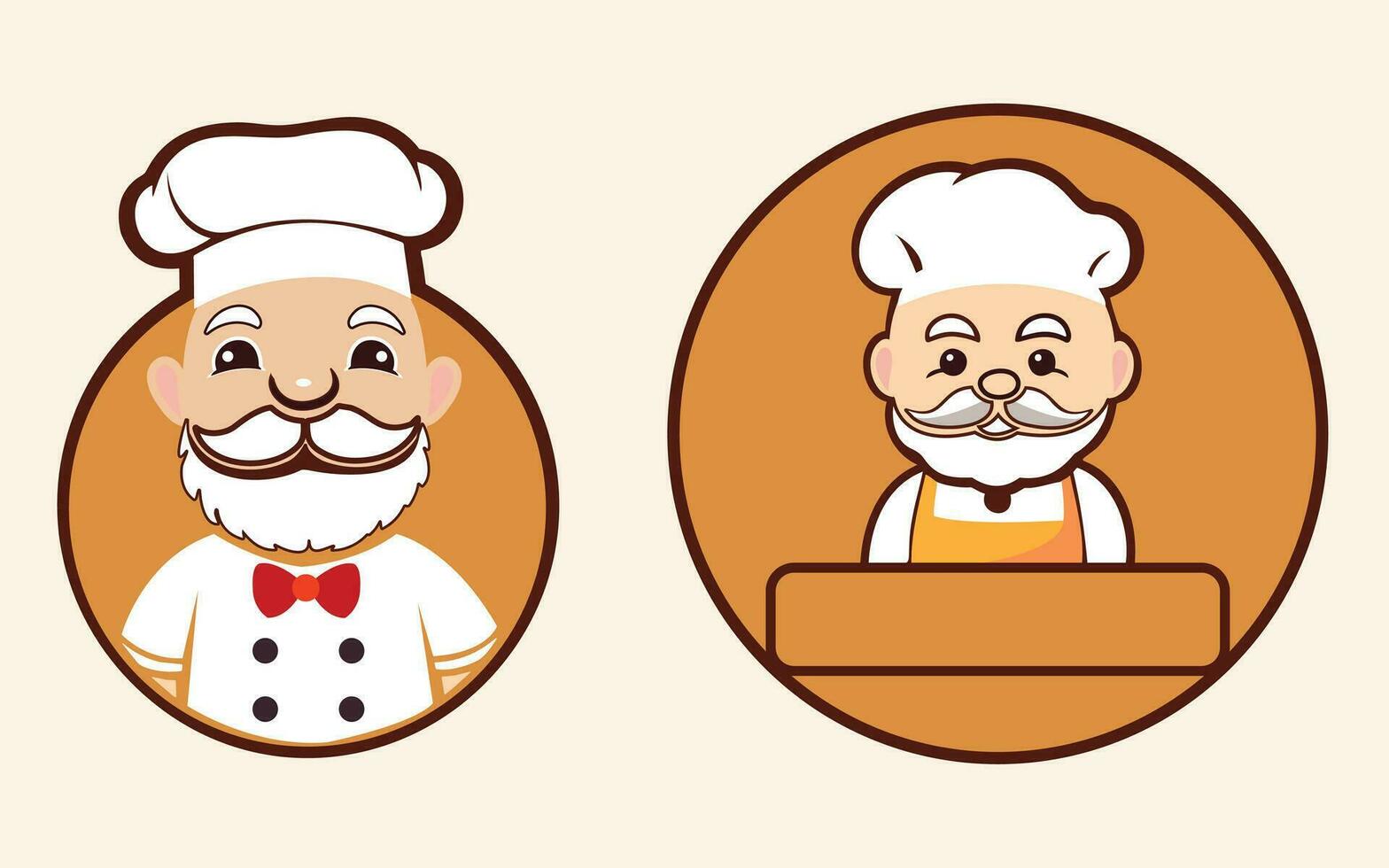 Happy and smiling Uncle A Cartoon vector of chef with a White Hat and Uniform