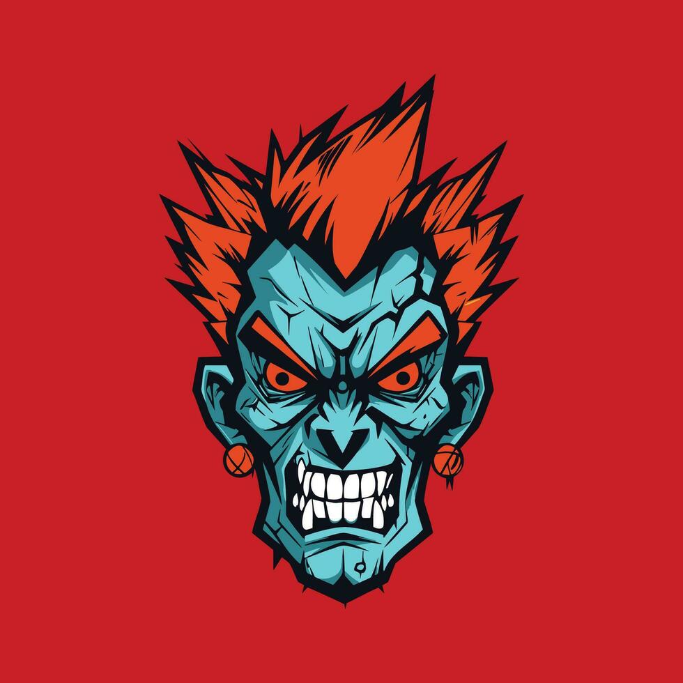 Head of a dead zombie Cartoon Character Illustration vector