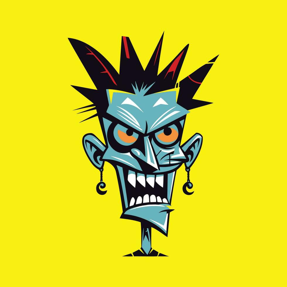Head of a dead zombie Cartoon Character Illustration vector
