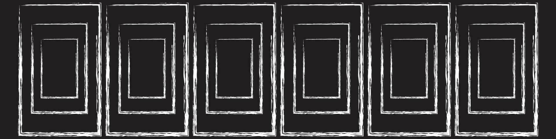 grunge cuadrado y rectángulo marcos tinta vacío negro cajas colocar. rectángulo fronteras colecciones caucho cuadrado sello imprimir. vector ilustración aislado en blanco antecedentes.