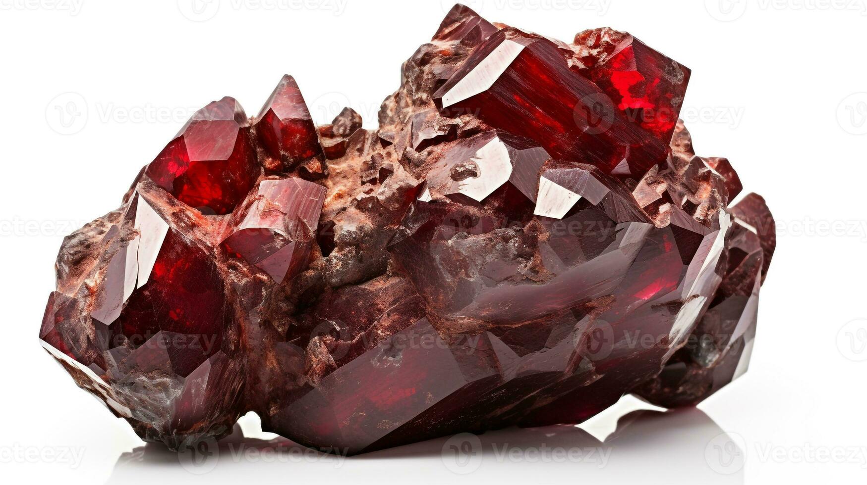 Photo of Garnet isolated on white background. Generative AI