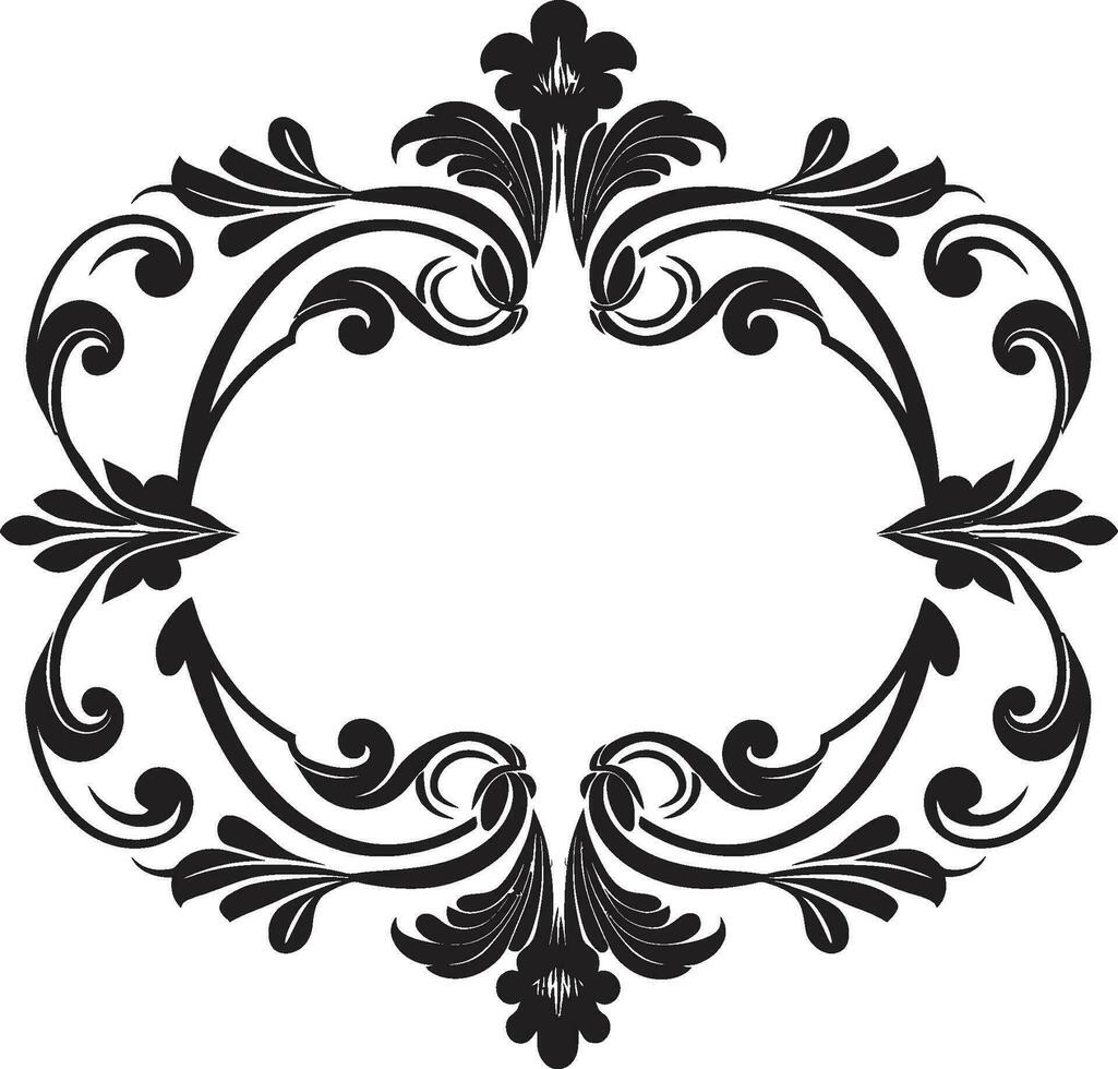 Sovereign Petals Monochrome Flourish Fit for Royalty Luxuriant Garden Black Vector of Royal Decorative Design
