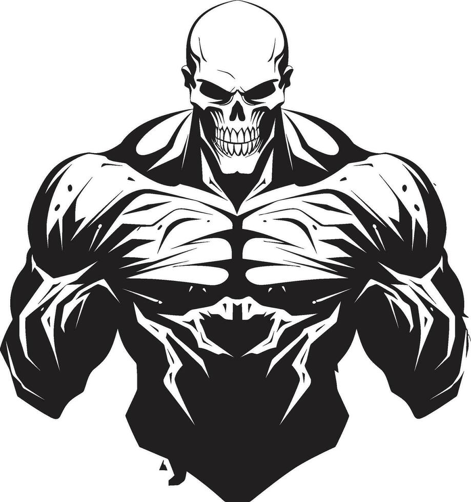 Sculpted in Black Black Vector Power Muscle Monochrome Magic Vector Fitness Elegance