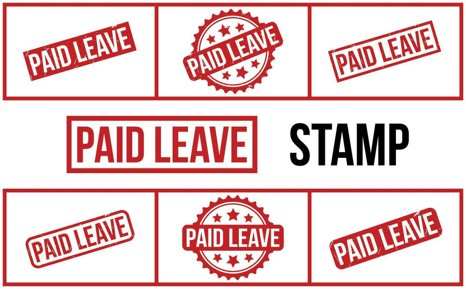 Paid Leave Rubber Stamp Set Vector