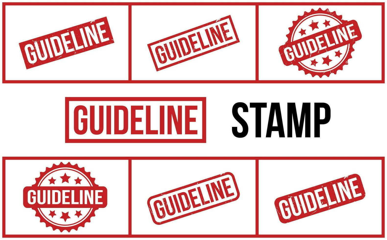 Guideline Rubber Stamp Set Vector
