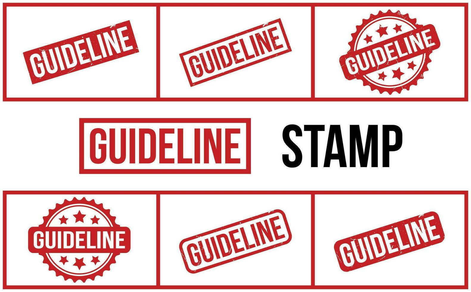 Guideline Rubber Stamp Set Vector