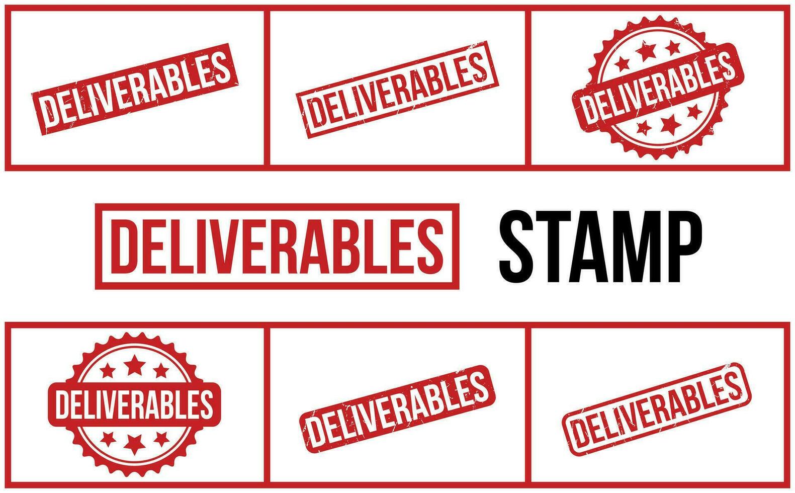 Deliverables Rubber Stamp Set Vector