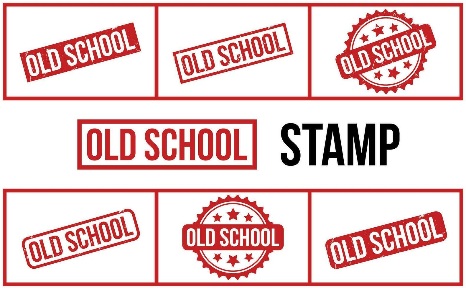 Old School Rubber Stamp Set Vector