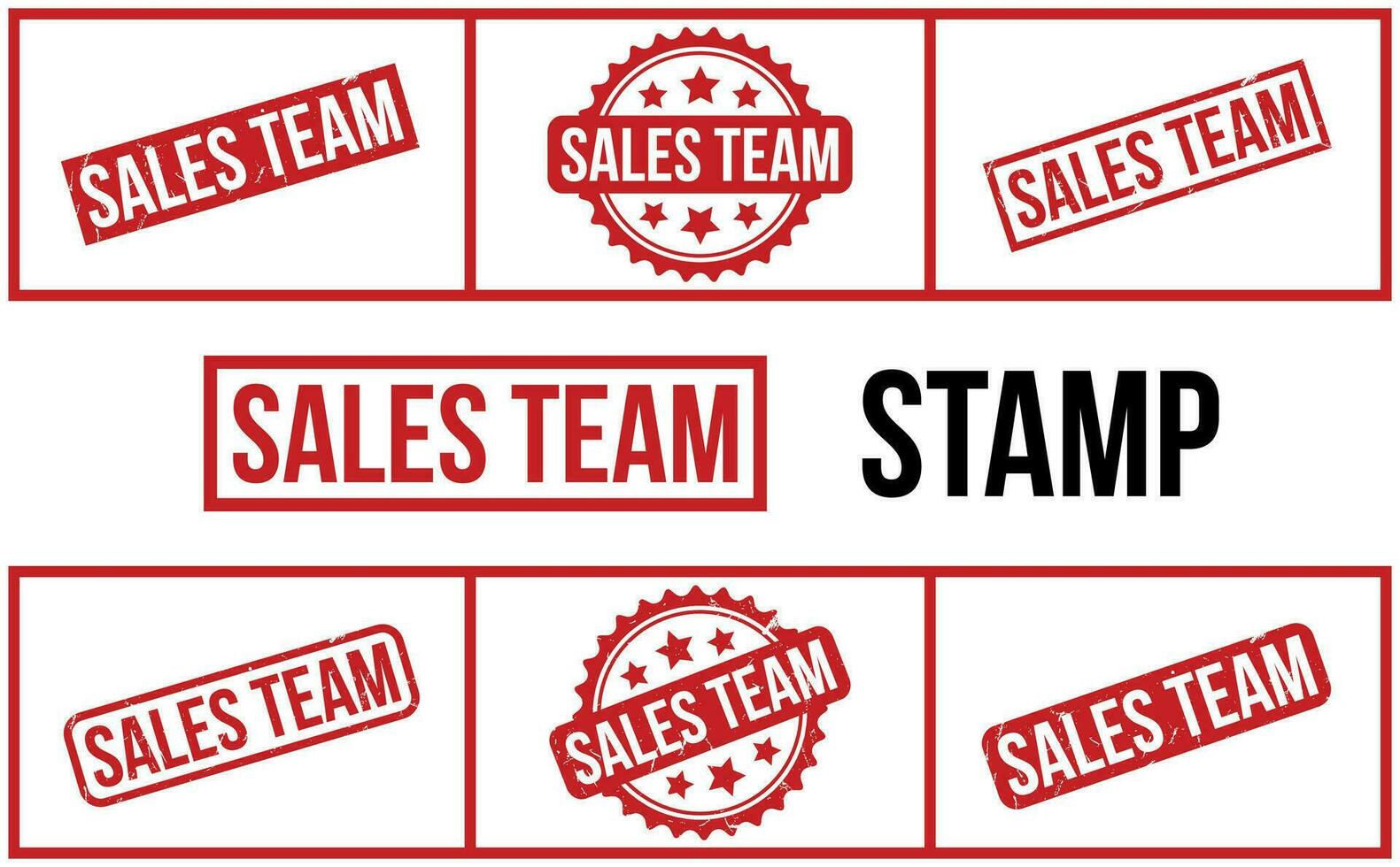 Sales Team Rubber Stamp Set Vector