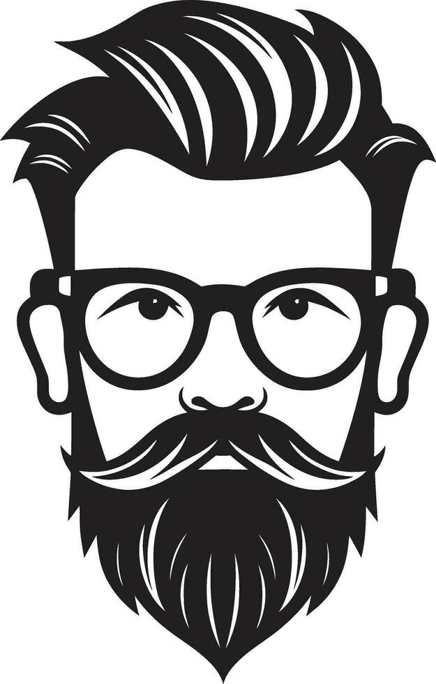 Boho Vibes Monochromatic Vector Art Celebrating Hipster Charm Coffee Shop Confidant Black Vector Portrait of Urban Cool