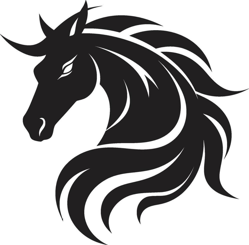 Wild Stallion Monochrome Horse Design in Vector Power and Poise Black Vector Art Celebrating the Horse