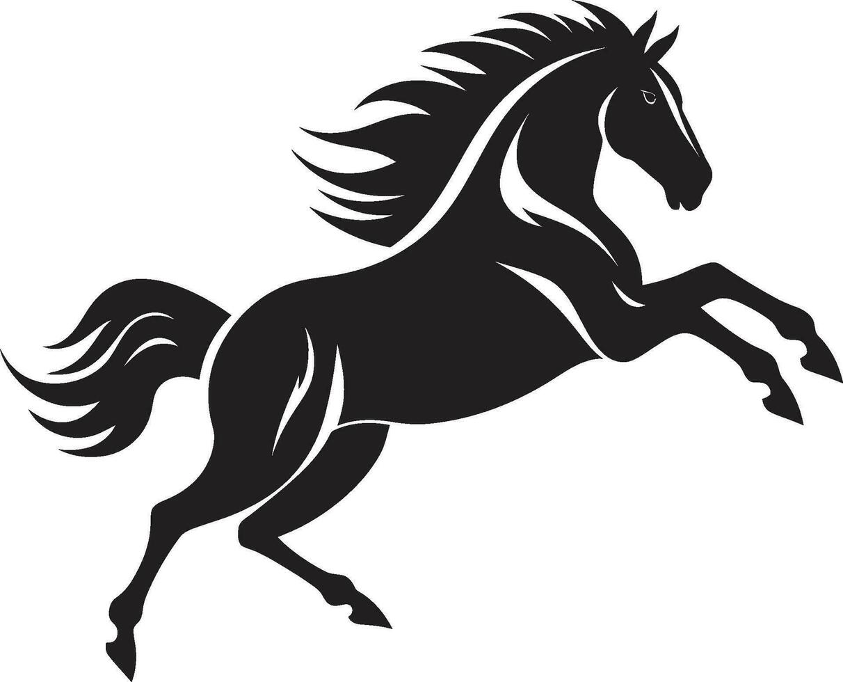 Riders Pride Monochrome Vector Art Celebrating Horses Nobility Champion of the Race Black Vector Portrait of Galloping Elegance