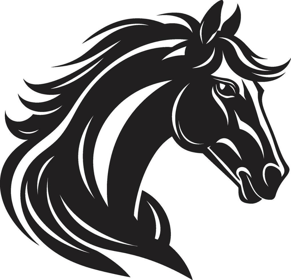 Equestrian Spirit Monochrome Vector Tribute to Horses Grandeur Galloping Majesty Black Vector Showcasing Equine Freedom