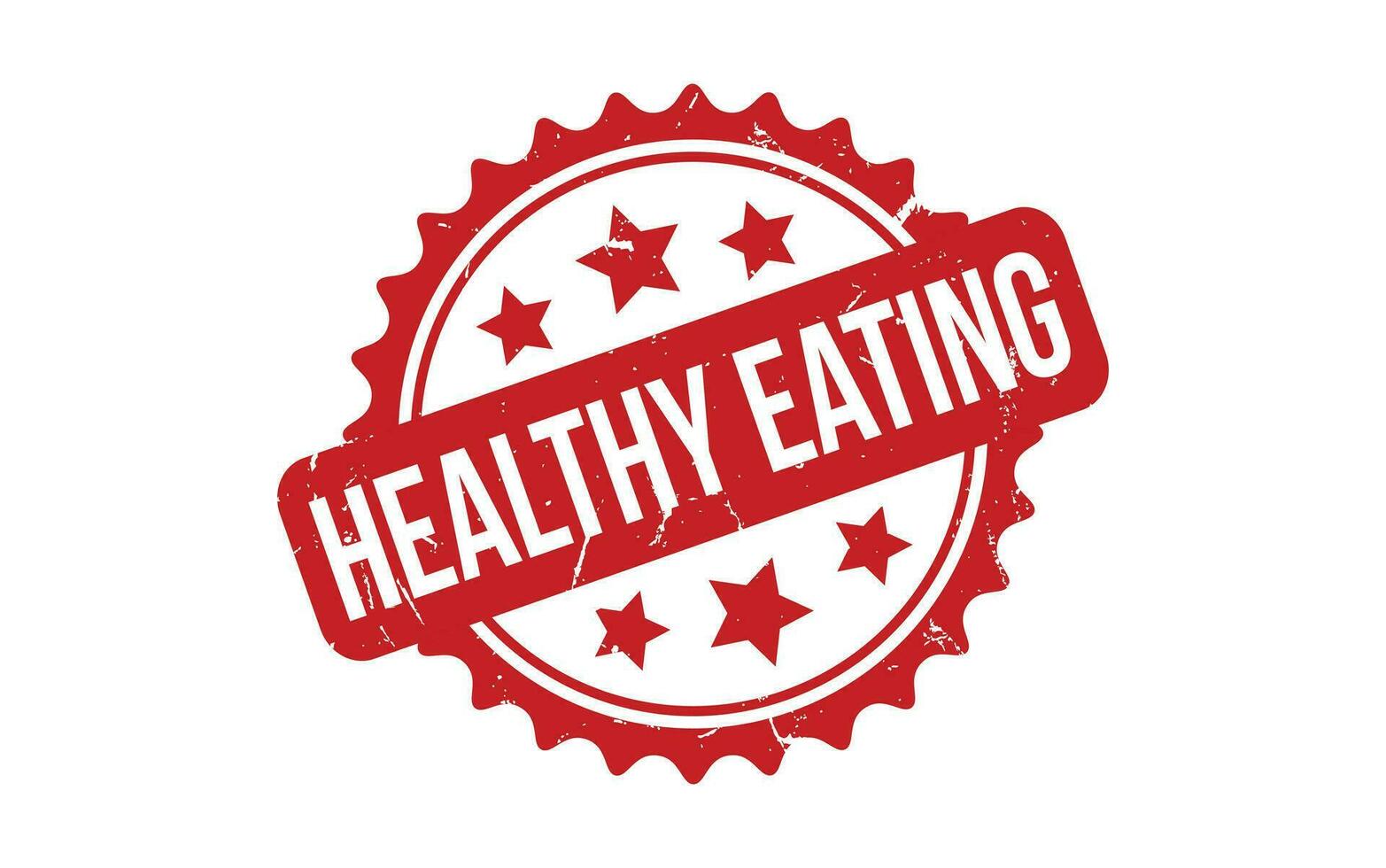 Red Healthy Eating Rubber Stamp Seal Vector