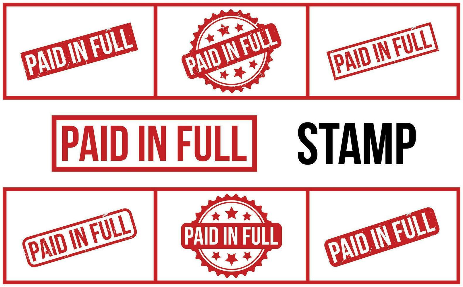 Paid In Full Rubber Stamp Set Vector