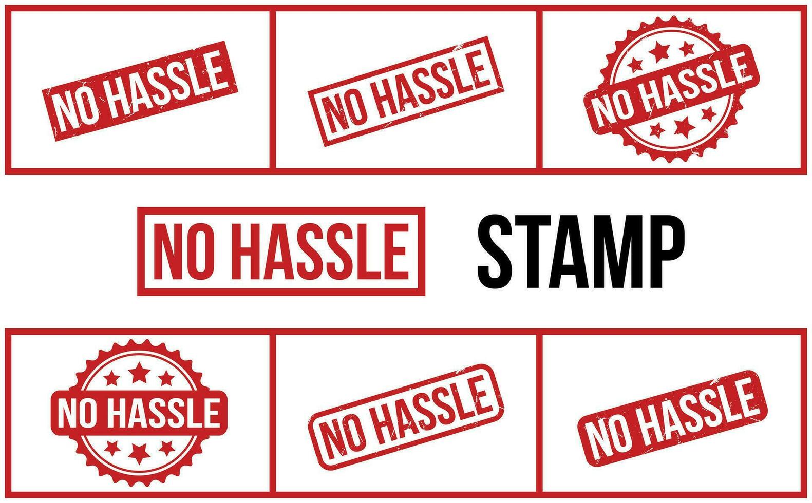 No Hassle Rubber Stamp Set Vector