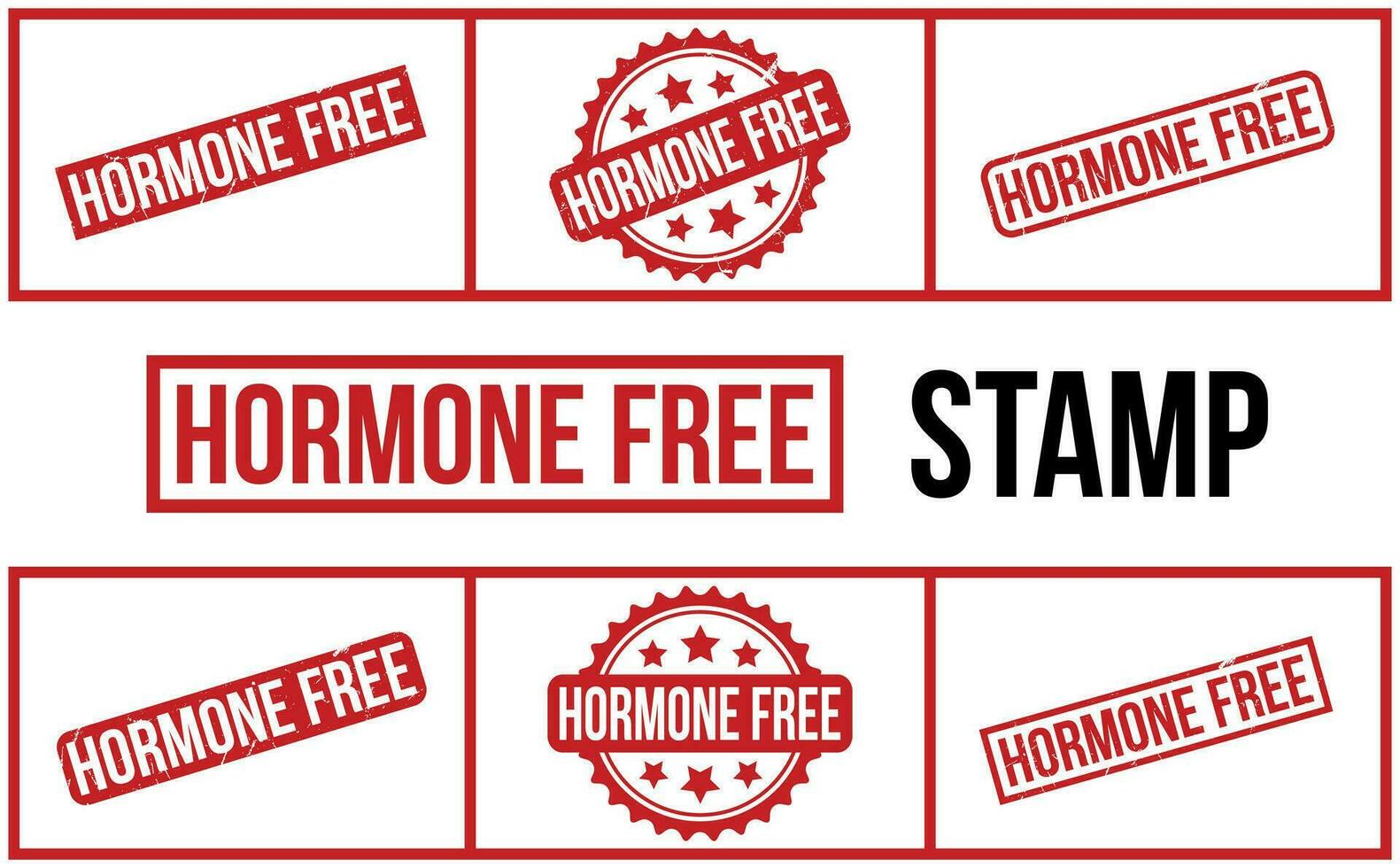 Hormone Free Rubber Stamp Set Vector