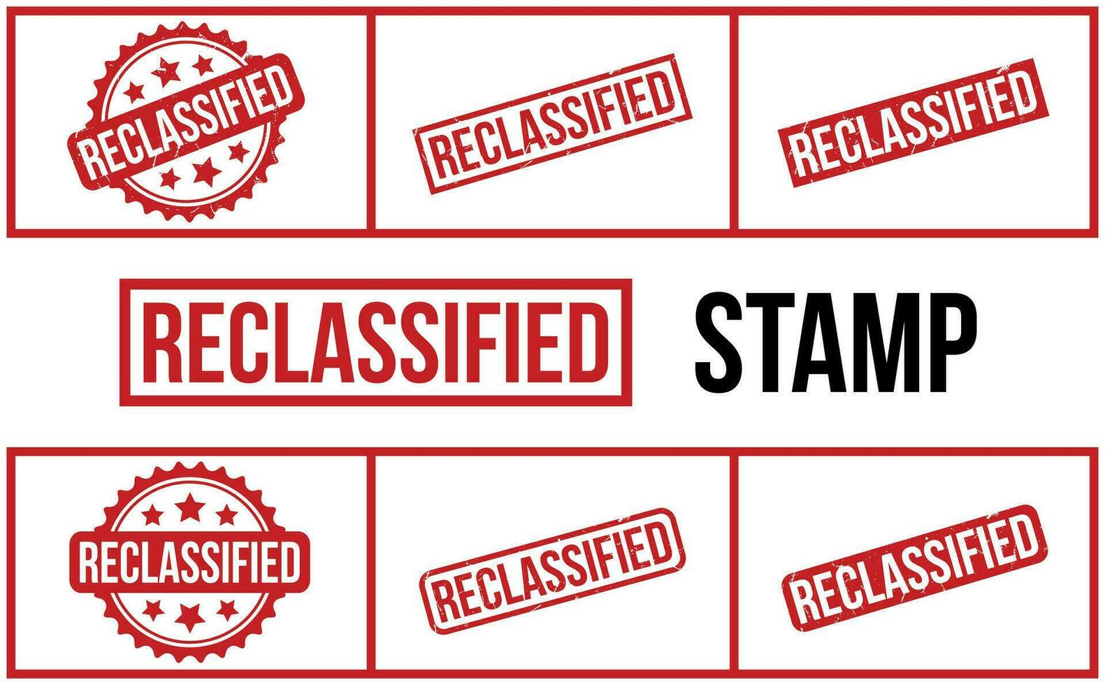 Reclassified Rubber Stamp Set Vector