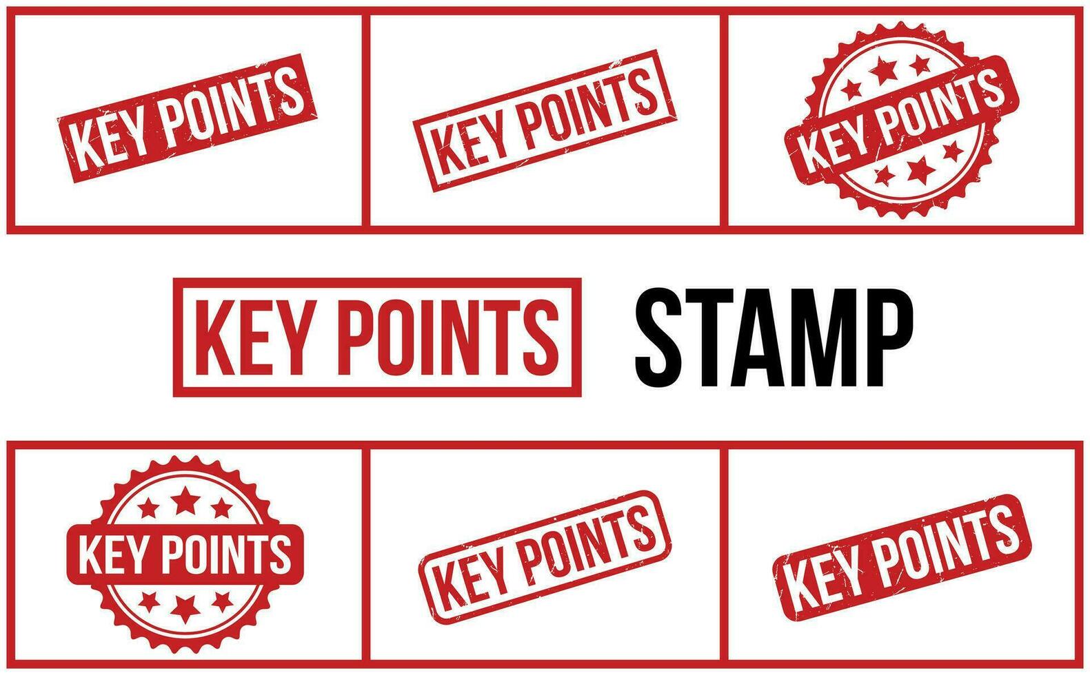 Key Points Rubber Stamp Set Vector
