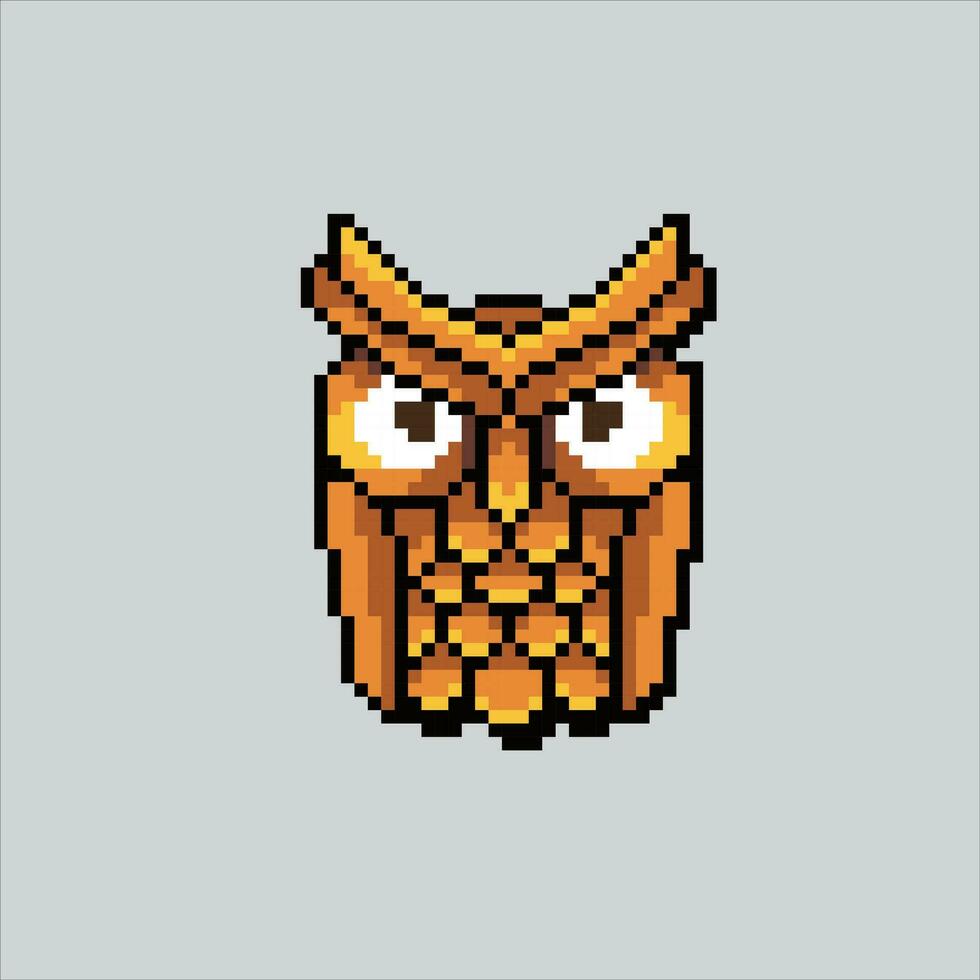 Pixel art illustration Owl. Pixelated Owl. Owl bird pixelated for the pixel art game and icon for website and video game. old school retro. vector