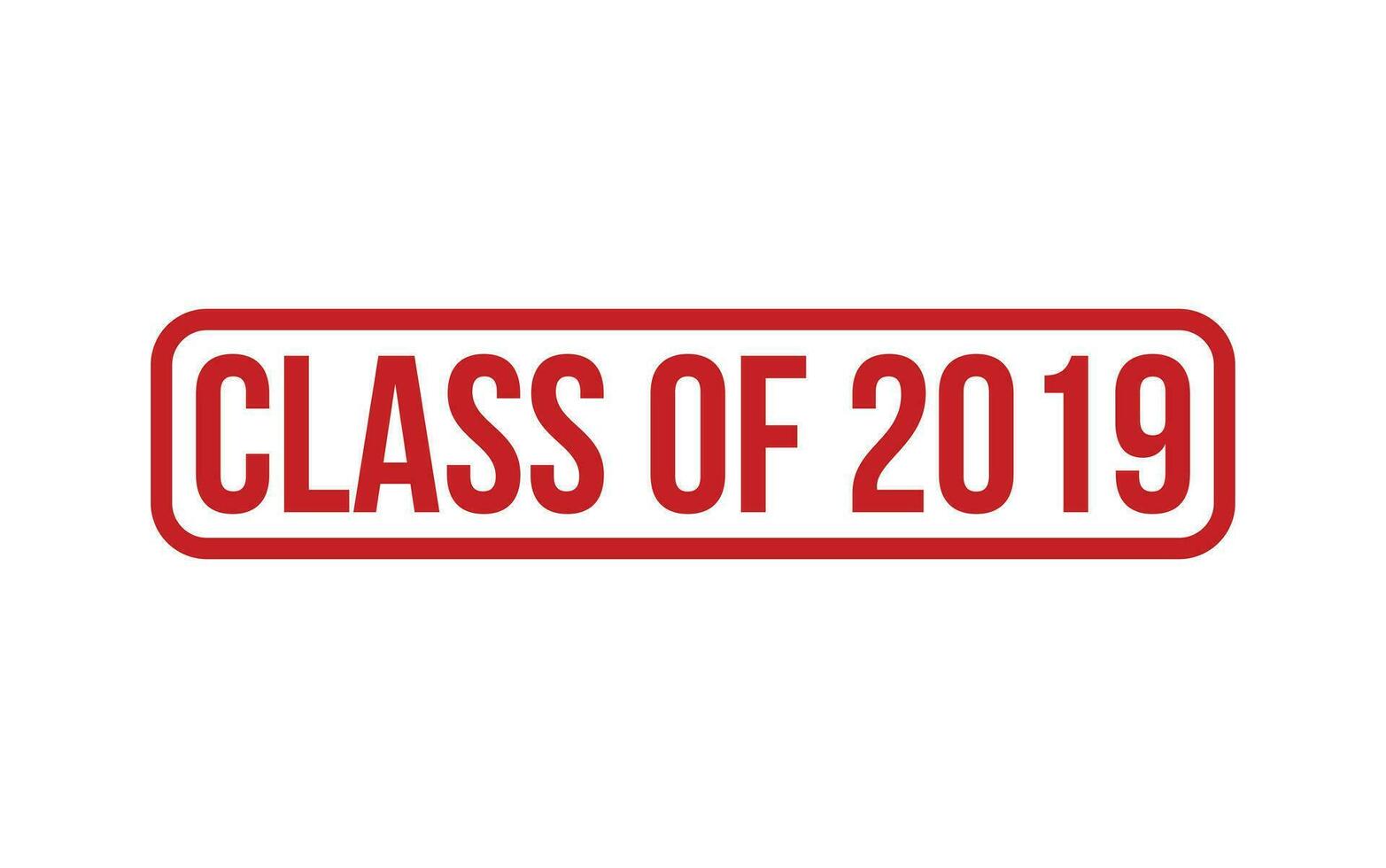 Red Class of 2019 Rubber Stamp Seal Vector