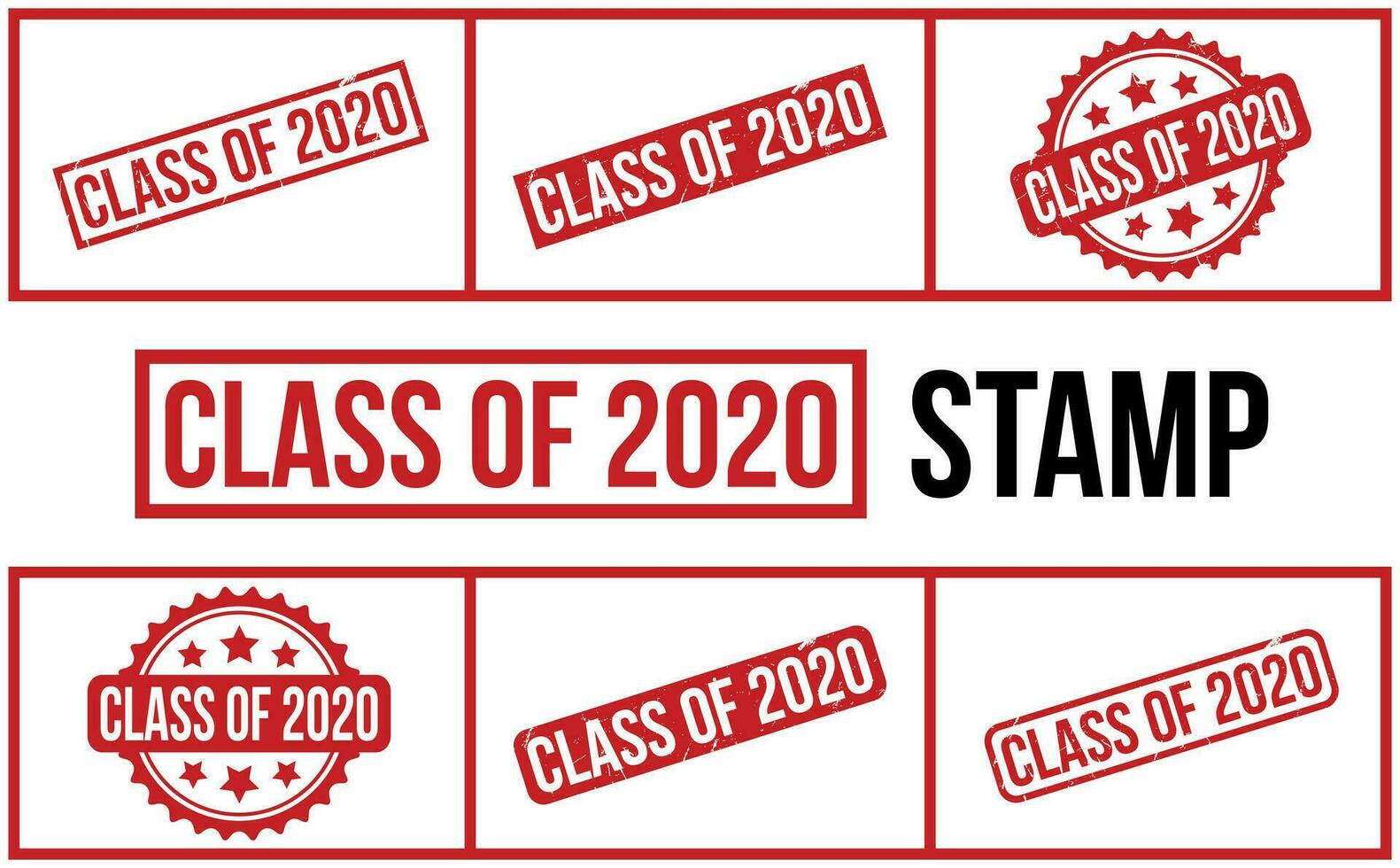 Class of 2020 Rubber Stamp Set Vector