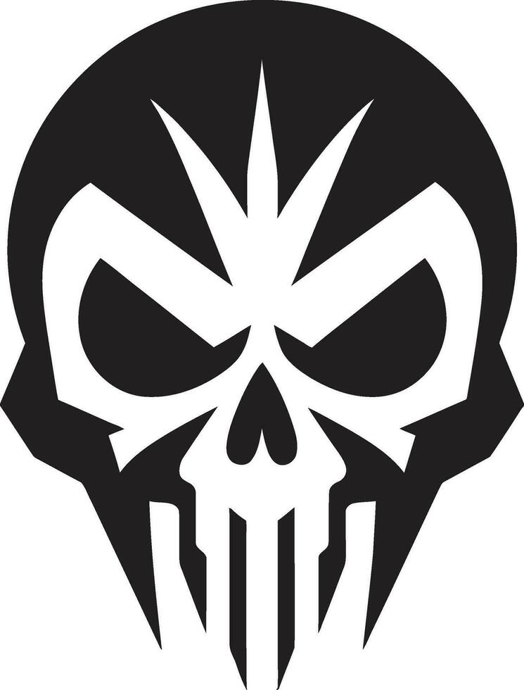 Sculpted Serenade Urban Attitude in Black Skull Vector Funky Fusion Noir Gravitas of Monochrome Skullhead