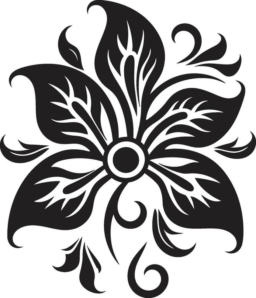 Ravishing Ebony Bouquet Floral Noir Delight vector