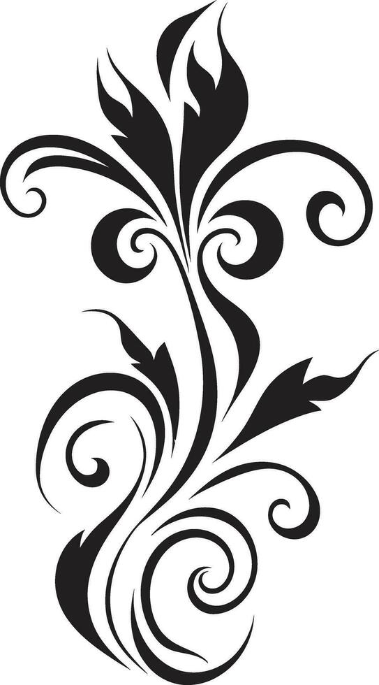 Ornate Midnight Whispers Velvet Black Bouquet vector