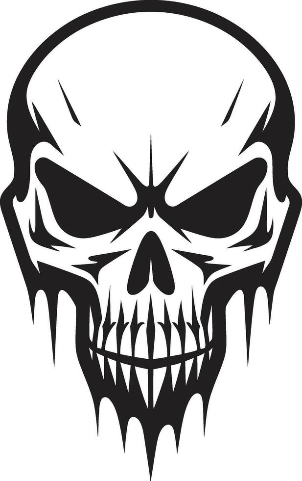 Groovy Gravitas Funky Skullhead in Black Monochrome Marvel Cool Vector Skull Design