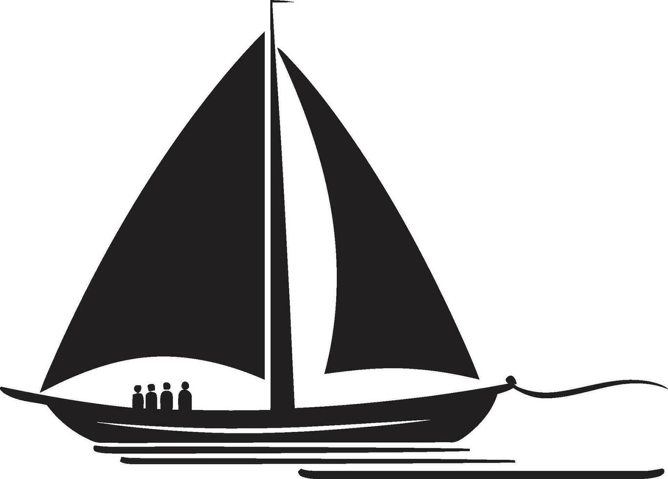 Midnight Sailing Beauty Black Craft Design Elegant Vessel in Shadows Vector Maritime