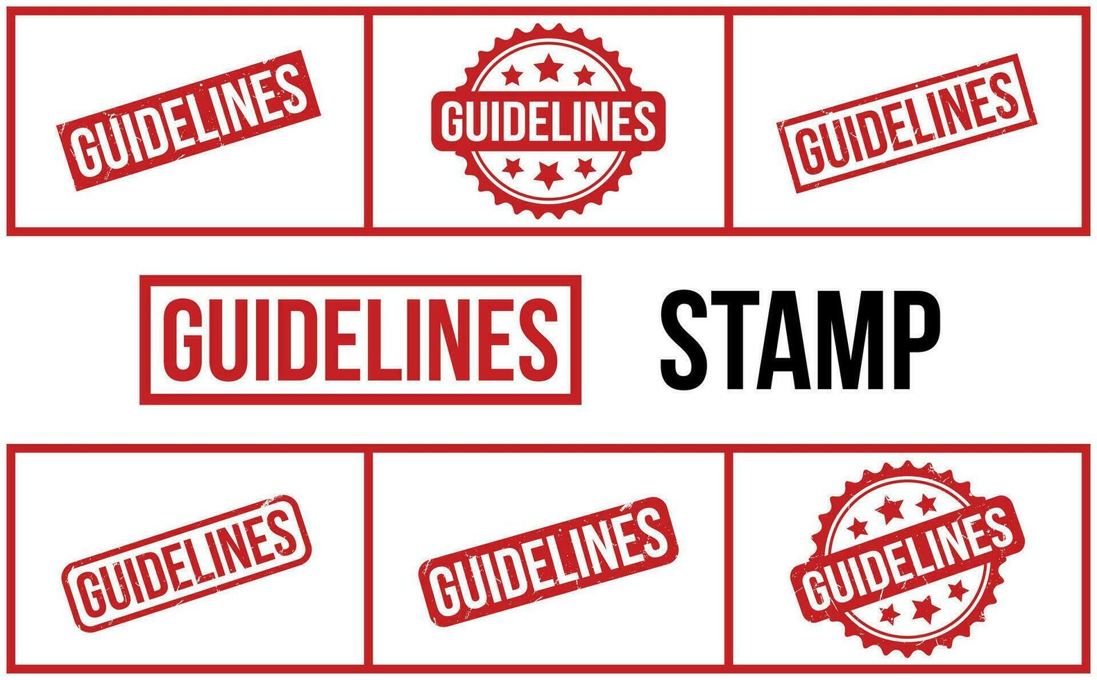 Guidelines Rubber Stamp Set Vector