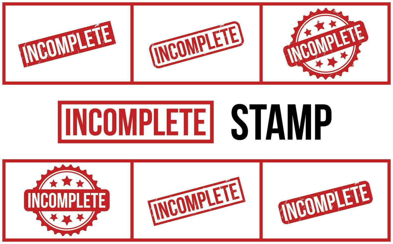 Incomplete Rubber Stamp Set Vector