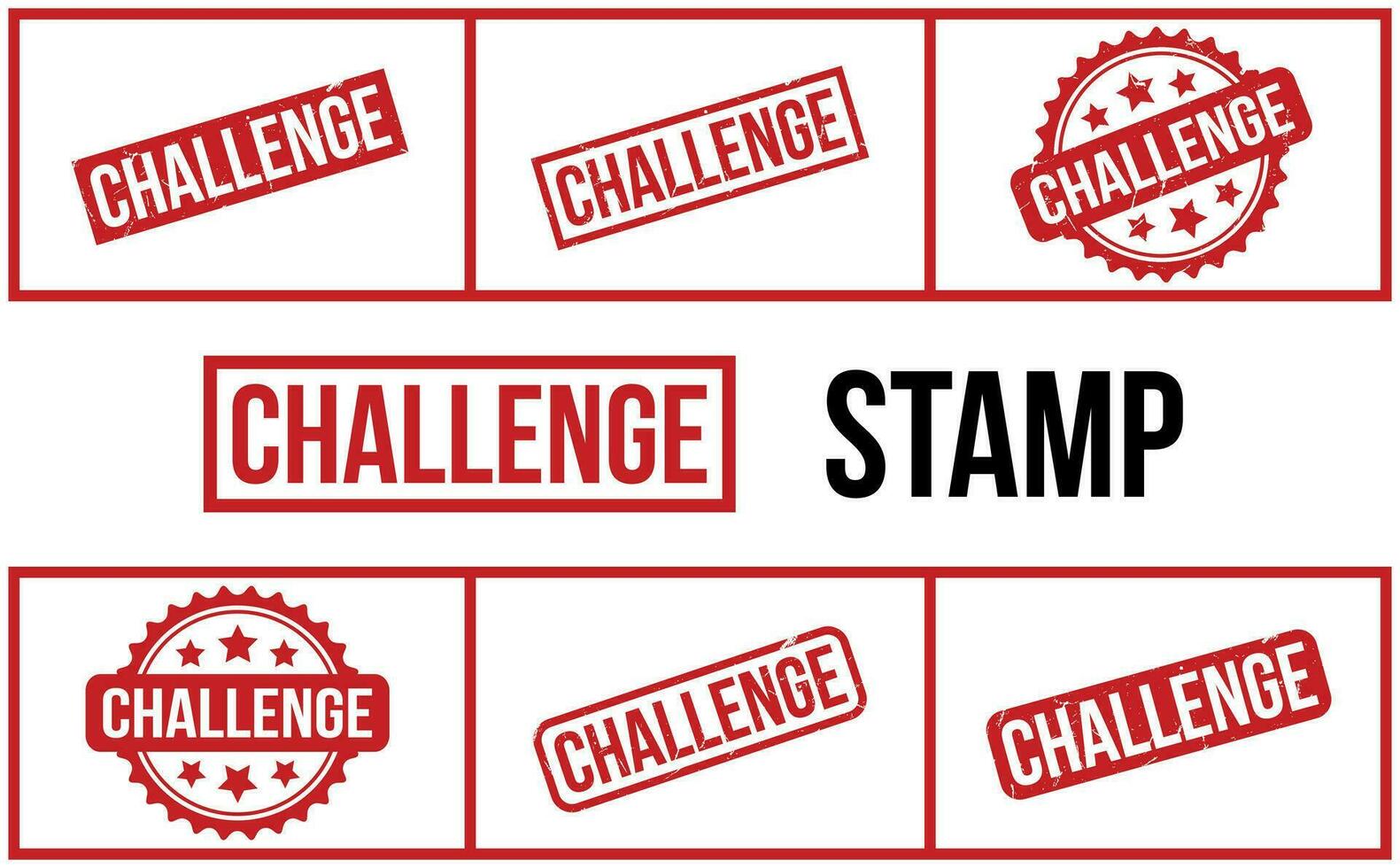 Challenge Rubber Stamp Set Vector