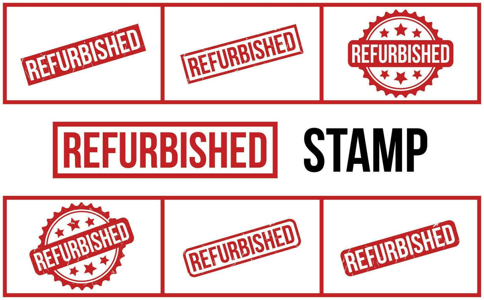 Refurbished Rubber Stamp Set Vector