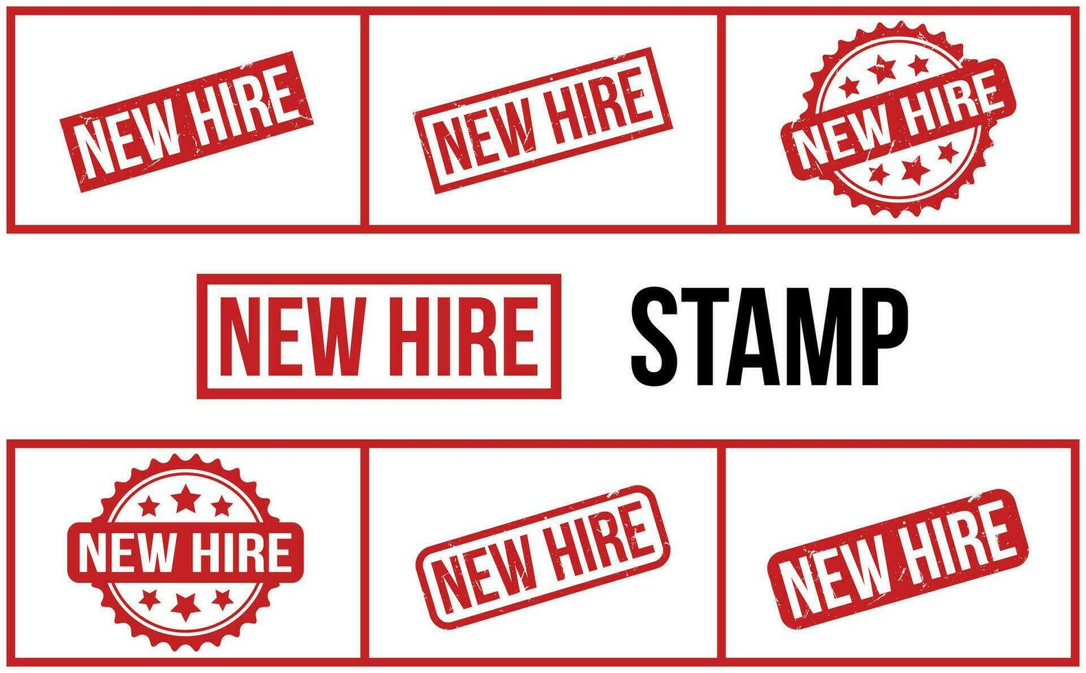 New Hire Rubber Stamp Set Vector