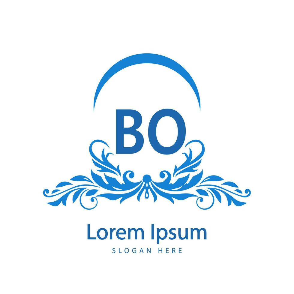 bo letter logo design vector