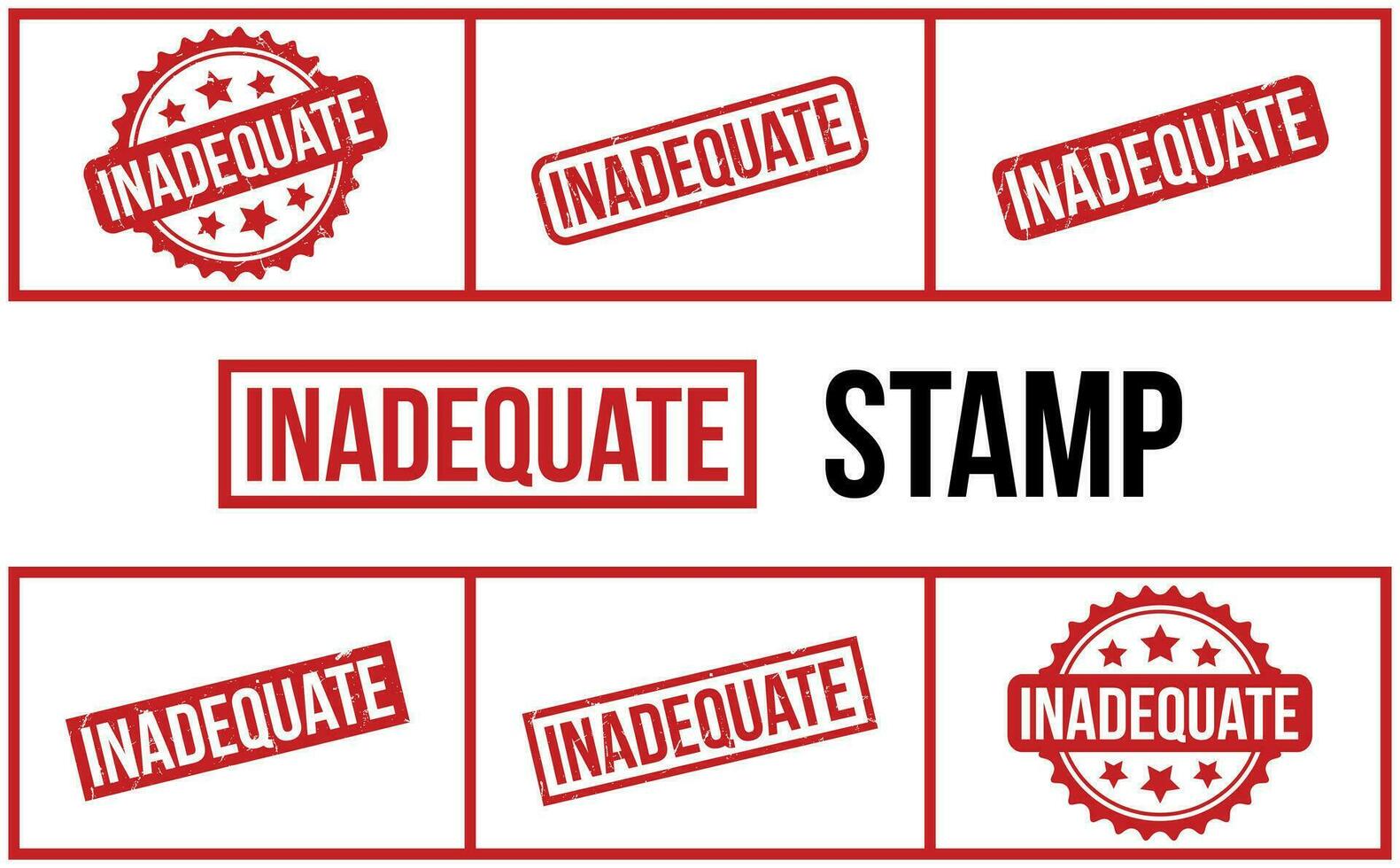 Inadequate Rubber Stamp Set Vector